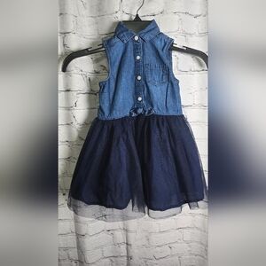OshKosh B'gosh Navy Tulle Sleeveless Baby Dress Size 2T